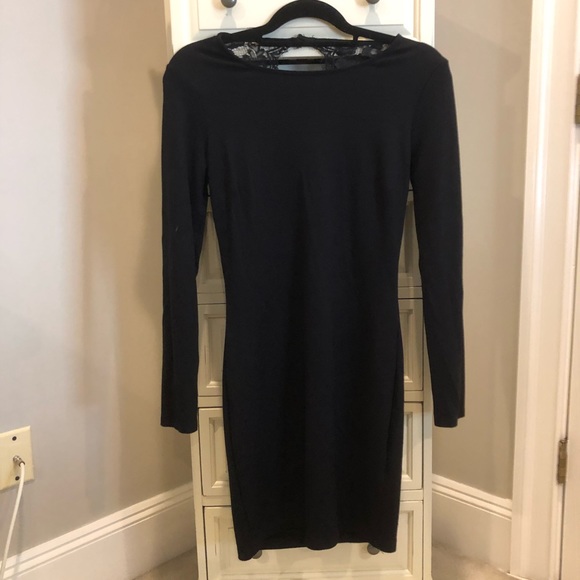 LULUS:BLACK BACKLESS LACE DRESS - Picture 4 of 6